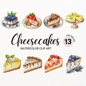 Cheesecake PNG / Clipart torta acquerello / Clipart cottura / Clipart cibo / Clipart dessert Kawaii / Torta Nutella Oreo alla fragola