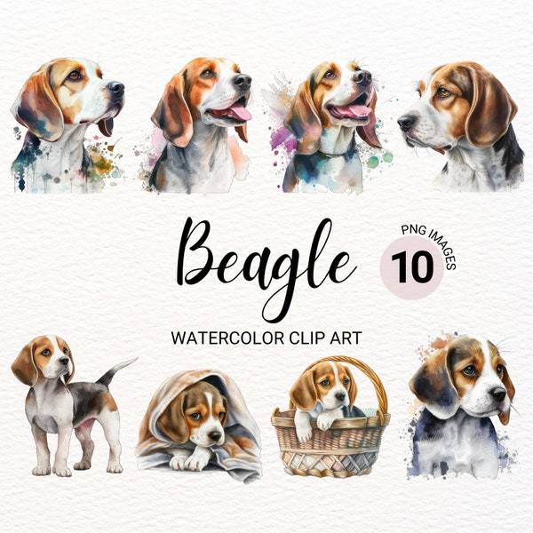 Beagle Clipart | Beagle Art | Beagle PNG | Dog PNG  | Cute Dog Clipart | Nursery Clipart | Dog Watercolor | Puppy Images