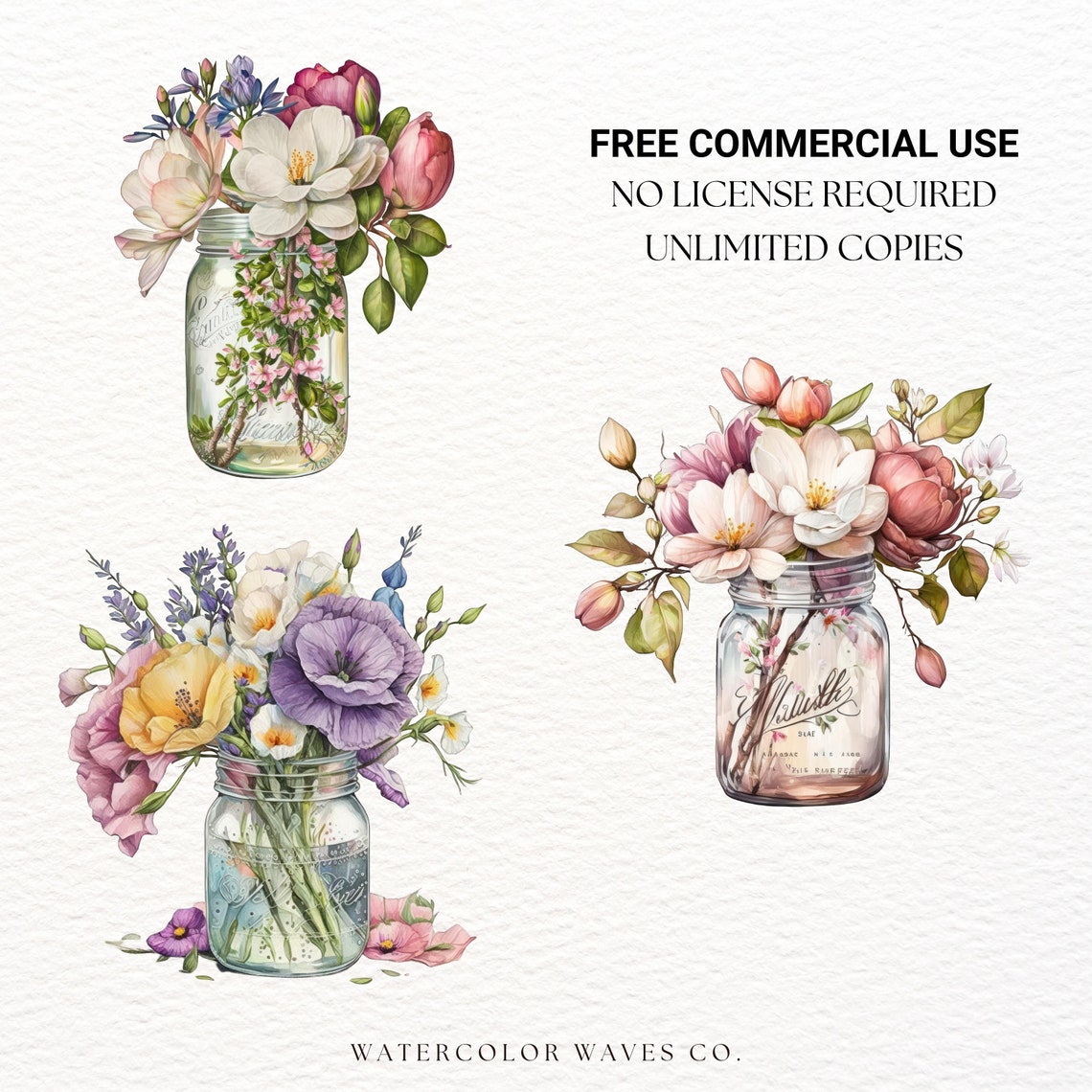 Vase of Flowers Clipart | Floral PNG | Watercolor Roses PNG ...