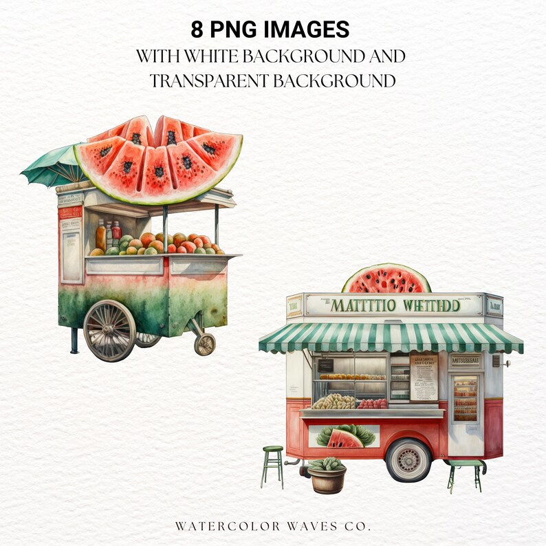 Watermelon Stand Clipart Watermelon Party Summer Clipart - Etsy