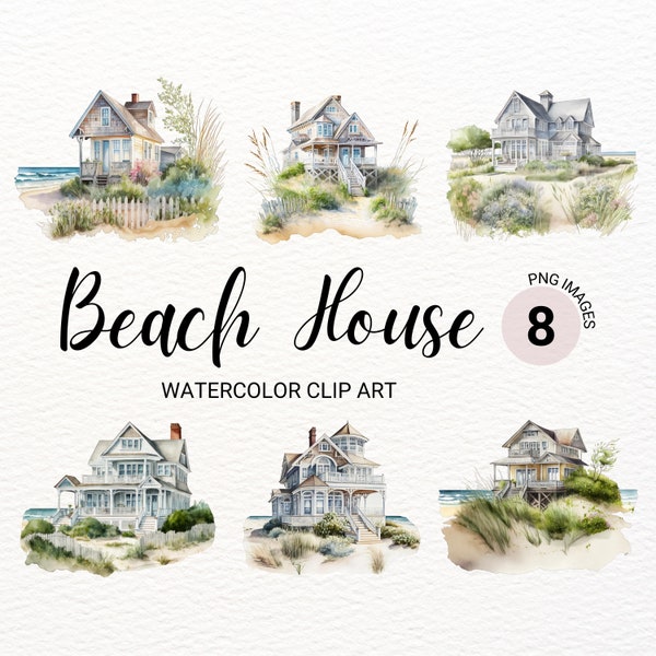Beach Time Clipart | Watercolor Summer Clipart | Kawaii Clipart Bundle | Junk Journal | Digital Paper Craft | Digital Planner Download