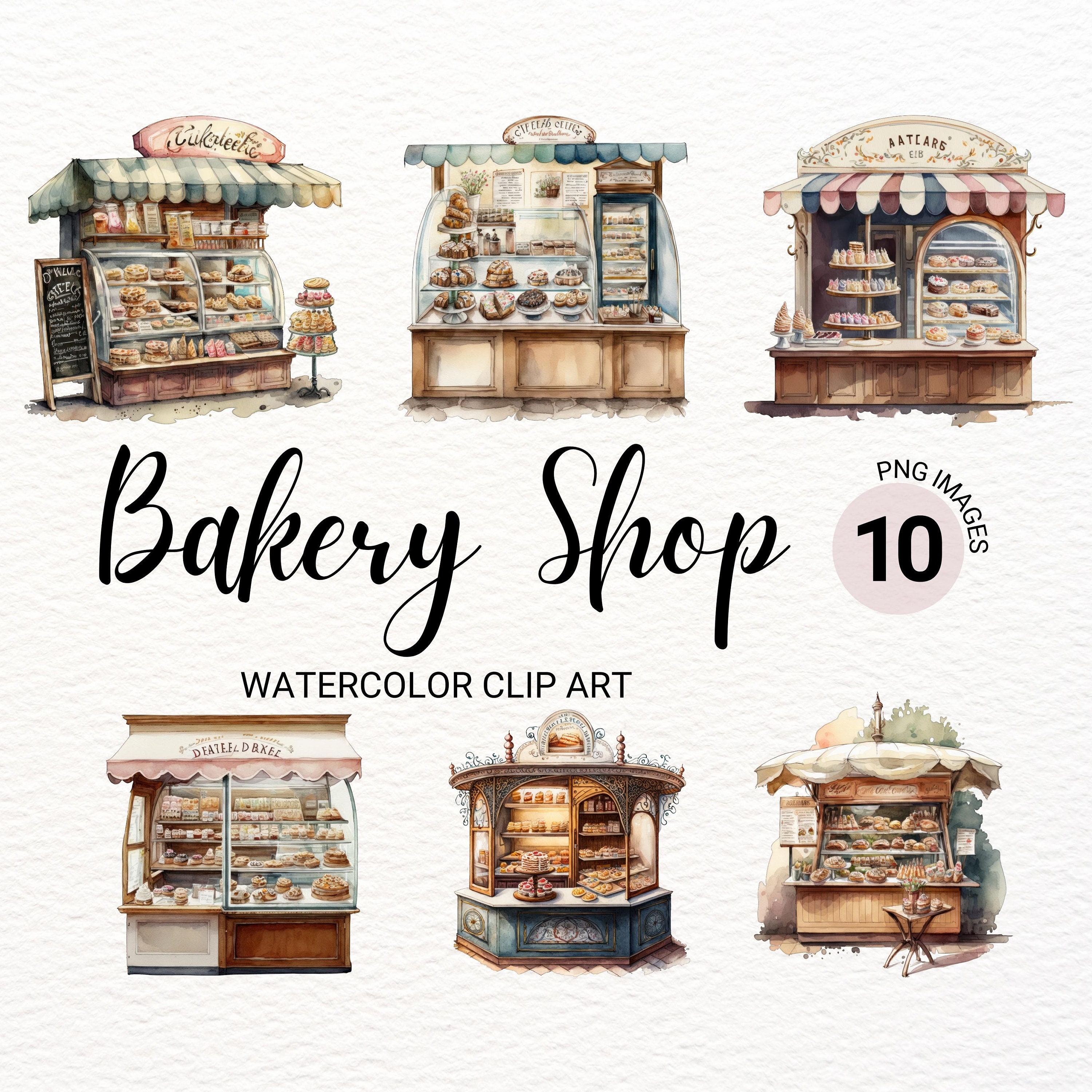 Bakery Shop Clipart Bakery PNG Paris Cafe Clipart Etsy Canada