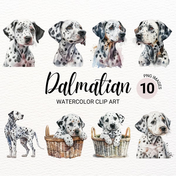 Dalmatian Clipart | Dog PNG | Cute Dog Clipart | Nursery Clipart | Dog Watercolor | Puppy Images | Commercial License