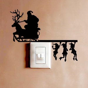 Paquete de 4 embellecedores originales para interruptores de luz de Papá Noel - 4 adornos exclusivos para esquinas navideñas SVG DXF AI