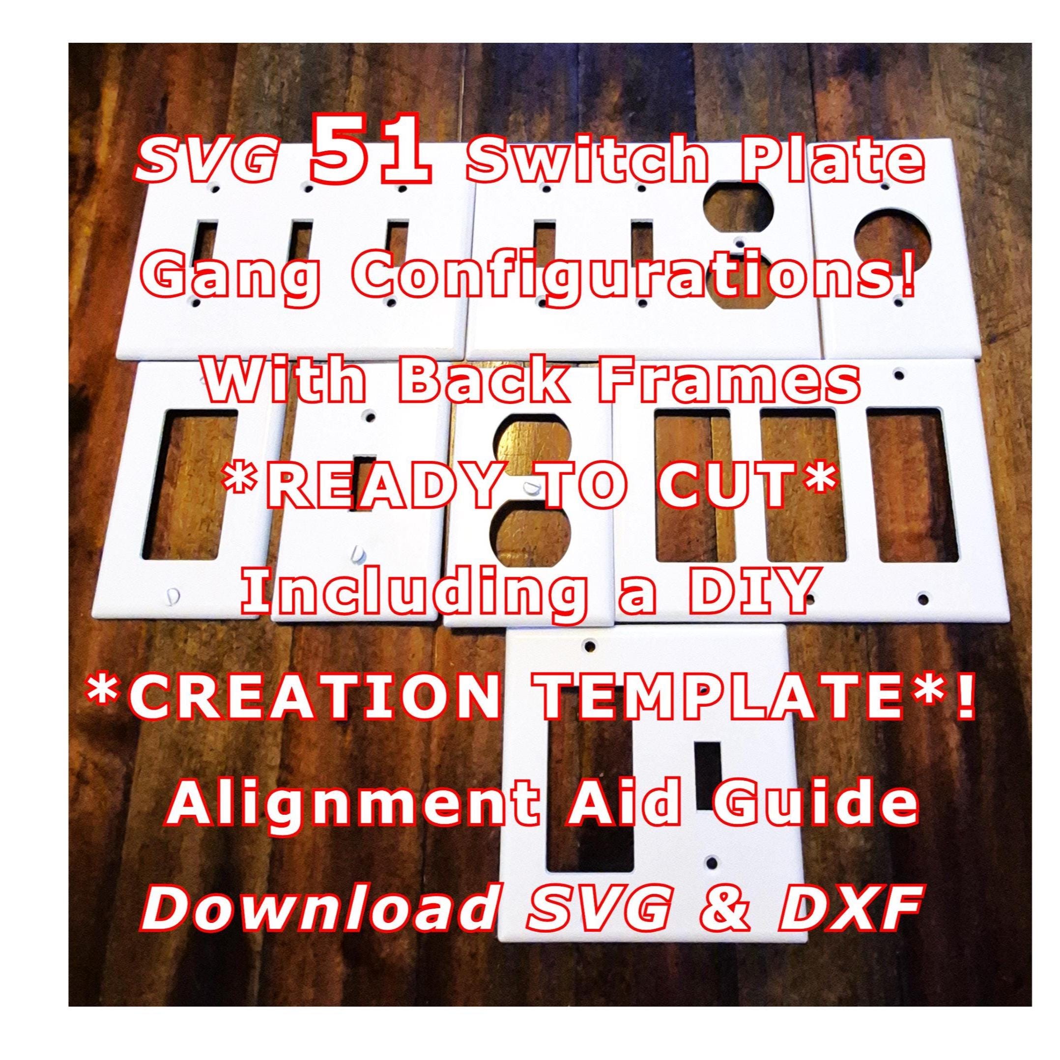 Pollak Rocker Switch Template Light Switch GANG Plate 51 Templates: Toggle, Rocker, Duplex SVG DXF ...
