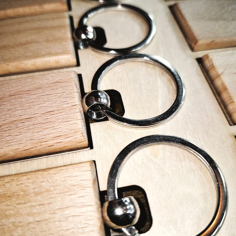 12 Slot Wooden Rectangle Keychain Jig Template - Precision Engraving ...