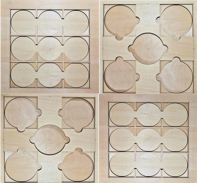 Coaster Jigs Vector Double-sided! Coaster Jig Template Files – 3-4 Inch Round Square (SVG ...