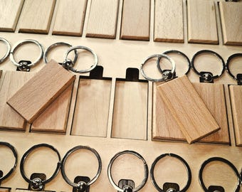 Dima per portachiavi rettangolare in legno a 24 slot - Guida di allineamento per incisione laser SVG DXF AI