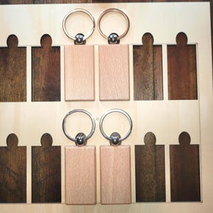 xTool F1 ULTRA Keychain Keyring Jig - Rectangle Wood 12 Secure Slots for Engraving Etching - Laser Align Guides - Download SVG, Ai, Dxf