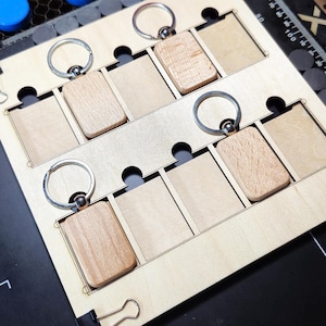 Jig for Engraving Mini Wooden Rectangle - Laser Files - Center Engrave Alignment Template - Laser Spot Manual Guides Download SVG DXF Ai
