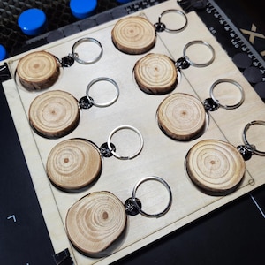 Keychain Keyring Jig Laser Cut Files for Wooden Branch Round - Manual Spot Assist Guides - Engraving Etching File - Download SVG DXF Ai