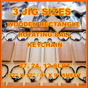 Rectangle Keychain Jig | 3 Size Laser Cut Templates | Bonus Engraving Templates Included | Glowforge xTool LightBurn | SVG DXF AI Files