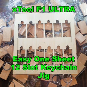 Arquivos de corte a laser para chaveiro retangular de madeira xTool F1 ULTRA | Fácil e barato, 12 compartimentos seguros | Guias de alinhamento manual - Lightburn SVG, AI, DXF