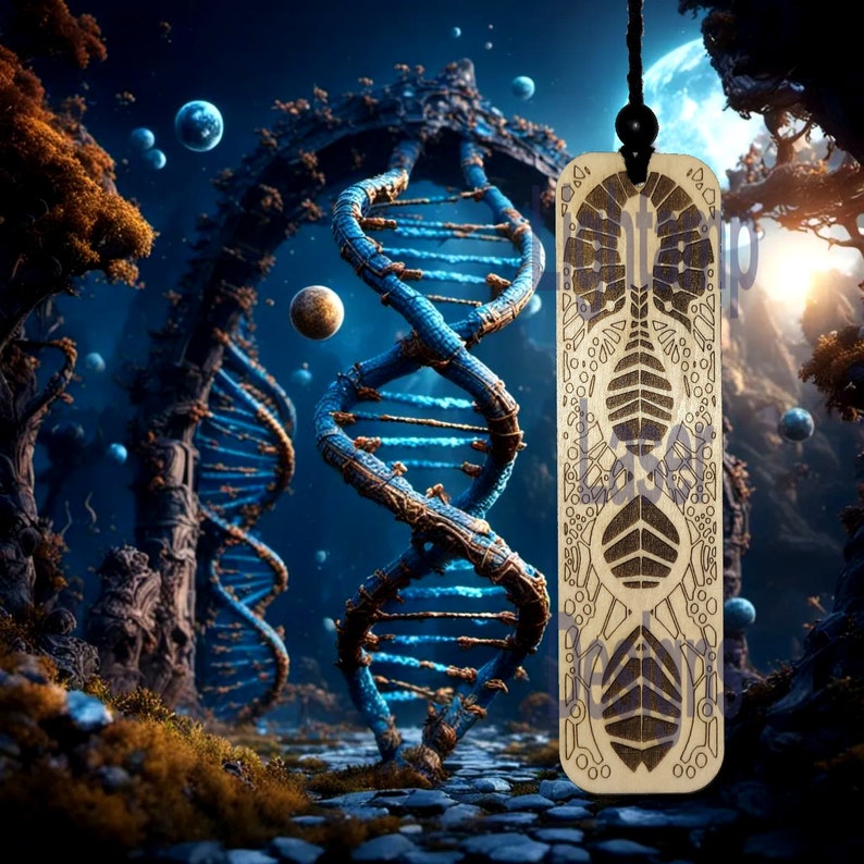 Wooden Engraved Bookmark Human DNA 6 X 2 Inch X 2mm Rosewood Ball Black ...
