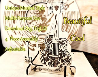 Laser Cut Guitar Stand Files: SVG DXF Ai (Digital Download)