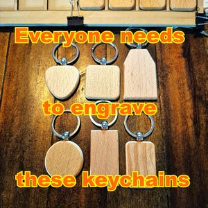 Jig for 6 Style Wooden Keychain Engraving - Laser Files - Rectangle, Round, Square, Round Rectangle, Coffin, Heart - Download SVG DXF Ai
