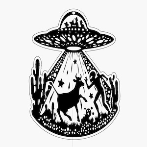 Alien Cow Abduction SVG: UFO Ornament Laser Cut Files (Digital Download)