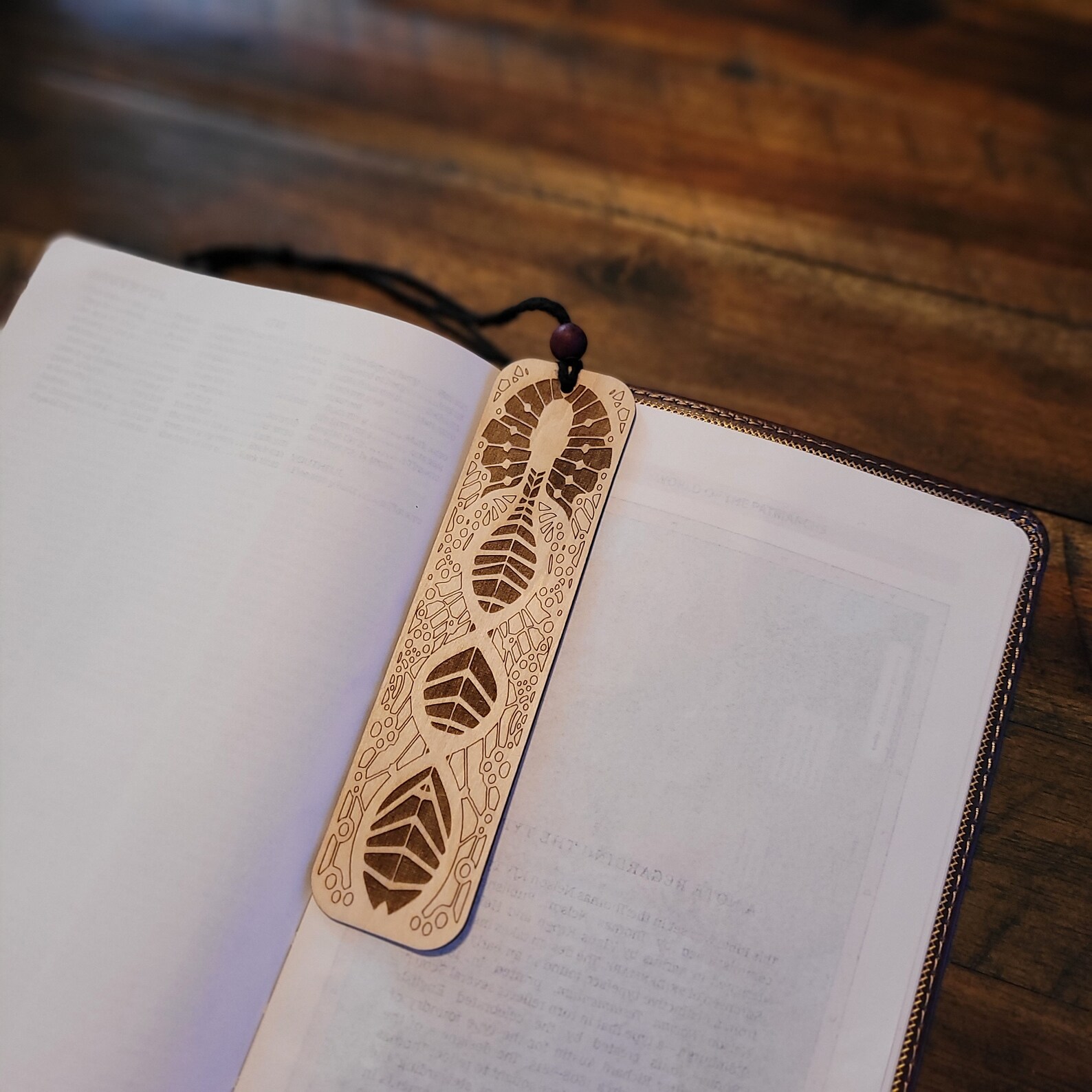 Wooden Engraved Bookmark Human DNA 6 X 2 Inch X 2mm Rosewood Ball Black ...