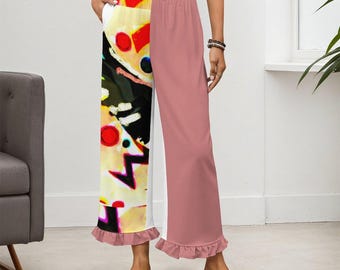 ForeverRays slaapbroek met ruches voor dames (hele print)