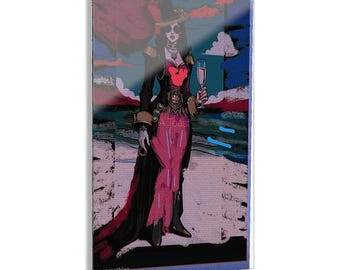Elegant Acrylic Wall Art Print, Gothic Woman Toasting, Colorful Home Decor (20x30)