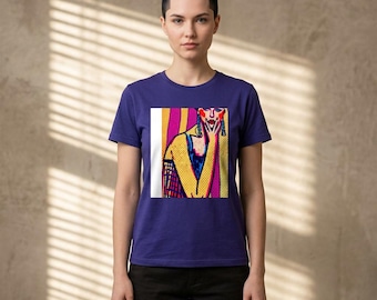 Pop-art mode portret T-shirt | Retro vrouwenillustratie, grafisch T-shirt van ForeverRay Design