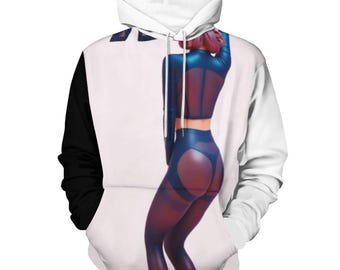 Sudadera con capucha ForeverRays para mujer con capucha de doble capa (estampado integral)