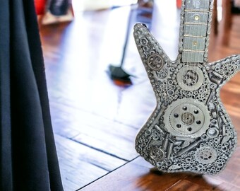 Decorative Guitar Handmade With Scrap Metal Car Parts Nuts - Etsy