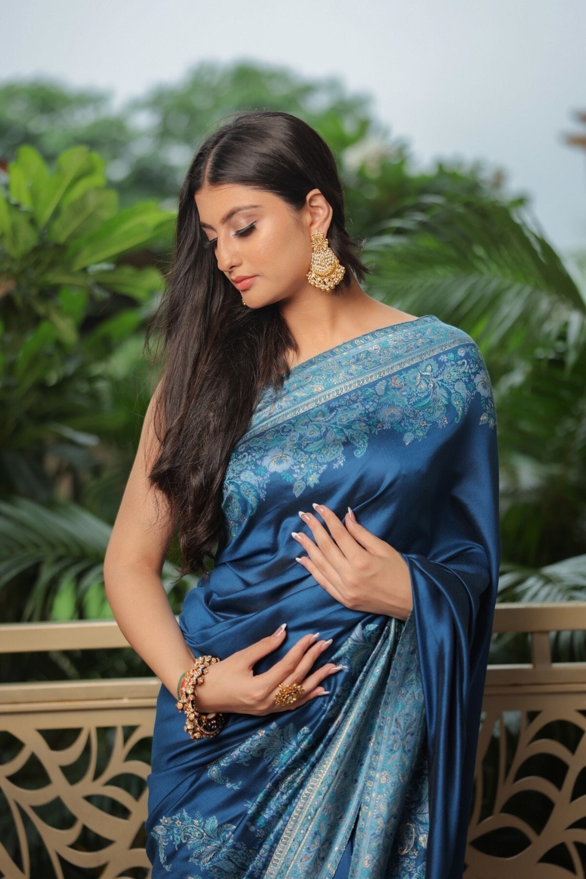 Blue Kani Silk Saree: Traditional Kashmiri Pashmina Sari - Etsy
