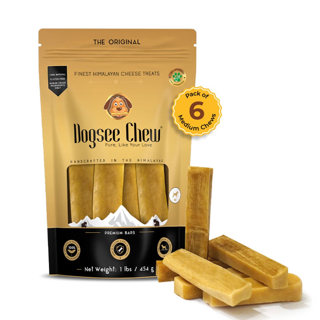 Dogsee Himalayan Yak Cheese Dental Chews for Dogs 1lb medium 6 Chews ...