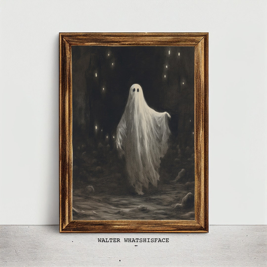 Ghost Moody Occult Vintage Dark Painting, Dark Academia Aesthetic ...