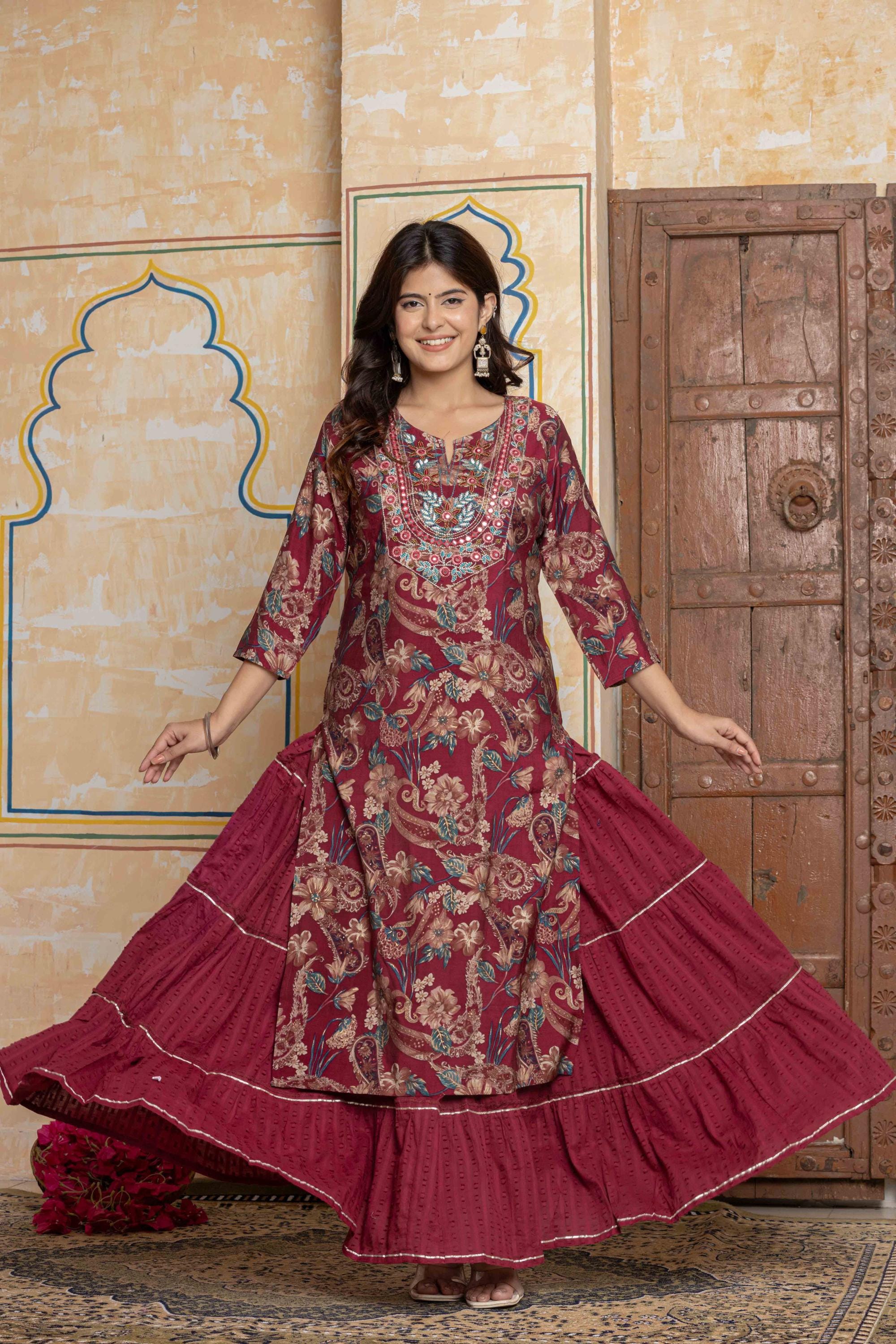 Anarkali Dress Ideas Best Dress For Karva Chauth Pink Embroidered