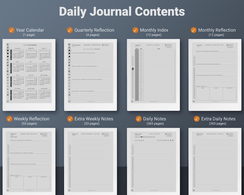 Supernote Daily Journal Templates for A5 X2 Manta A6 X2 Nomad