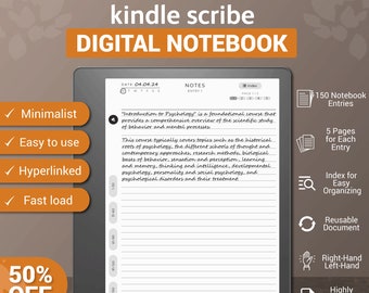 Kindle Scribe Digital Notebook: Hyperlinked Template (PDF)