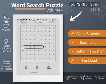 Jeux de puzzle de recherche de mots Supernote - Vol 4