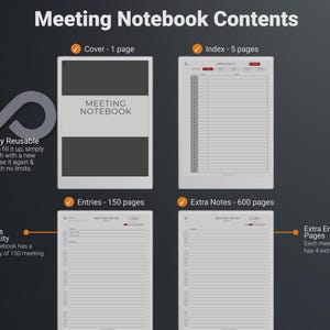 Designed for reMarkable Paper Pro Meeting Notebook, Notes