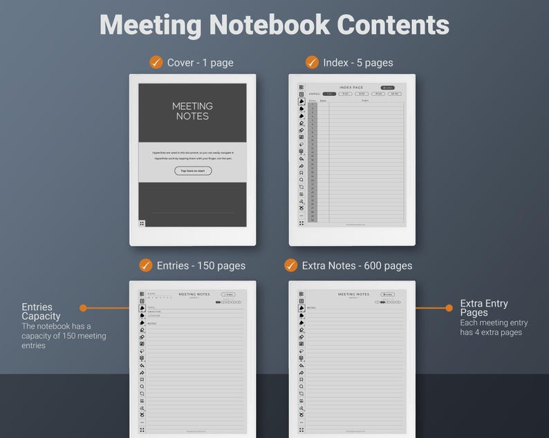 Supernote Meeting Notes Templates, Notebook for A5 X2 Manta A6 X2 Nomad