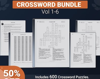 Crossword Puzzle Bundle for reMarkable 2 and Paper Pure – 600 Puzzles (Hyperlinked PDF)