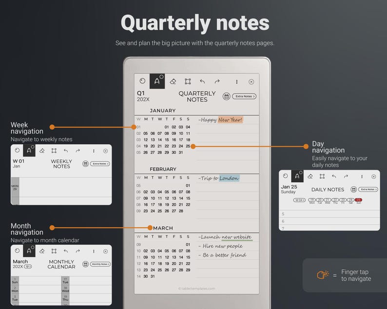 reMarkable Paper Pro Move Quarterly Notes Planning