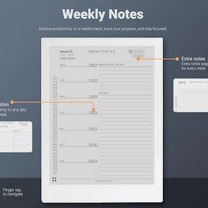 Supernote Weekly Notes Planner Template 2026 & 2027 A5X Manta A6X Nomad