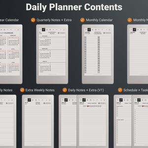 Designed for reMarkable Paper Pro Move Daily Planner Contents