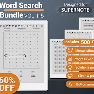 Supernote Word Search Puzzle Games Bundle - A5X, Manta, A6X, Nomad