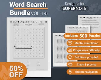 Supernote Wortsuchrätsel Spiele Bundle - A5X, Manta, A6X, Nomad