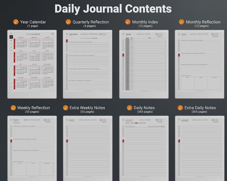 Designed for reMarkable Paper Pro Daily Journal