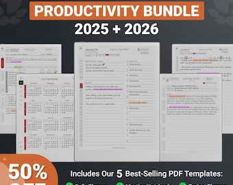 Templates for Remarkable Paper Pro Tablet 2025 + 2026 | Productivity Bundle