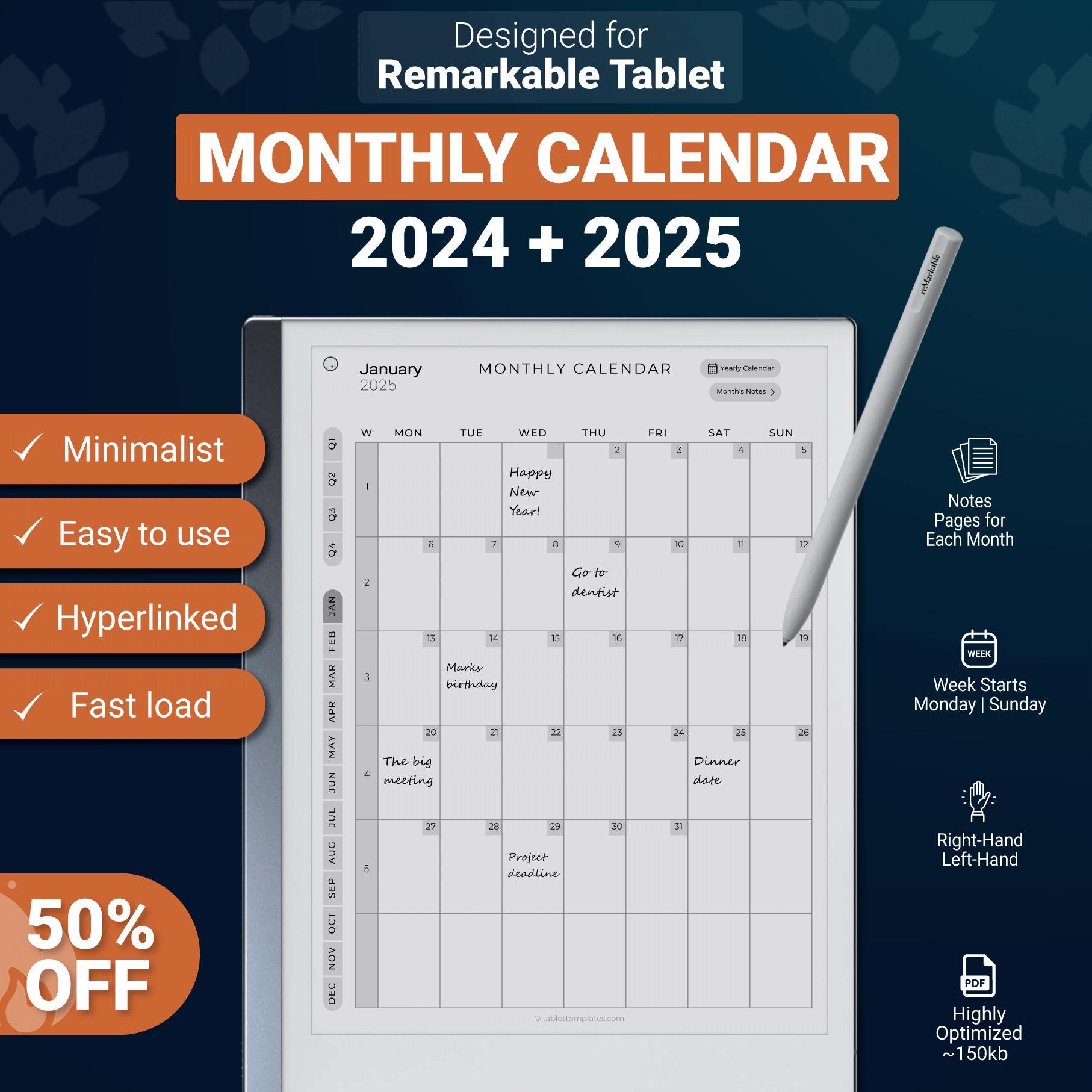 monthly-calendar-for-remarkable-2-2024-2025-hyperlinked-pdf-template-etsy