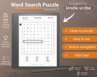 Kindle Scribe Word Search Puzzle Games - Vol 5