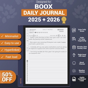 Boox Daily Journal 2025 + 2026, modelli Boox, note, diario