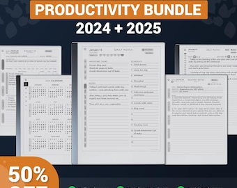 reMarkable 2 Templates 2024 + 2025 | Productivity Bundle