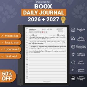 Boox Daily Journal 2026 + 2027, modelli Boox, note, diario