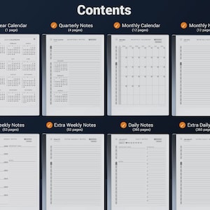 reMarkable 2 Daily Planner Minimalist 2024 2025, remarkable 2 templates, remarkable calendar image 2